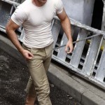 Chris Evans on set in Manchester pictures