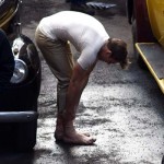 Chris Evans on set in Manchester pictures