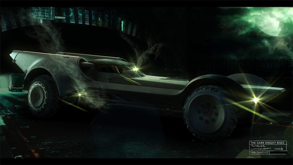 Dark Knight Rises Concept Art of the Batmobile