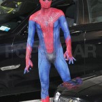 On set pictures of Spiderman
