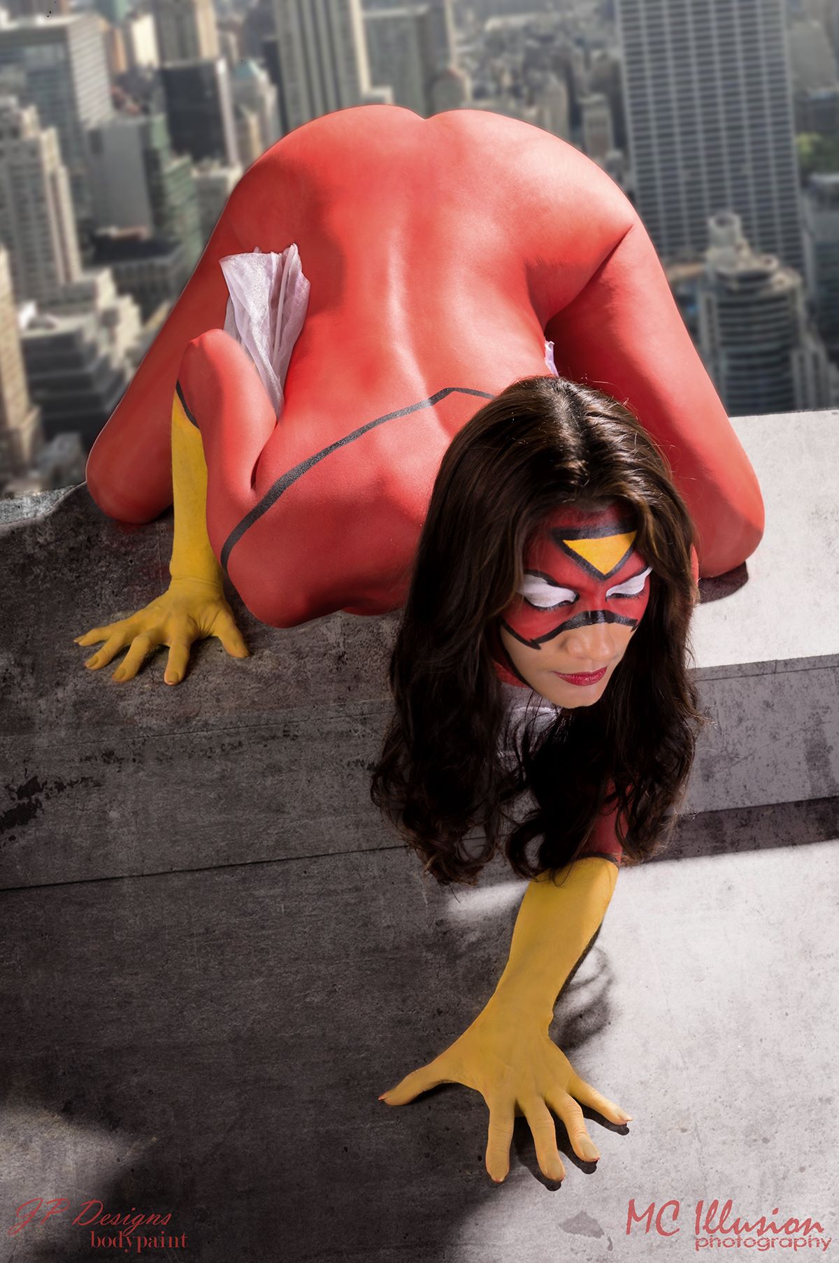 milo manara spider woman cosplay body paint.